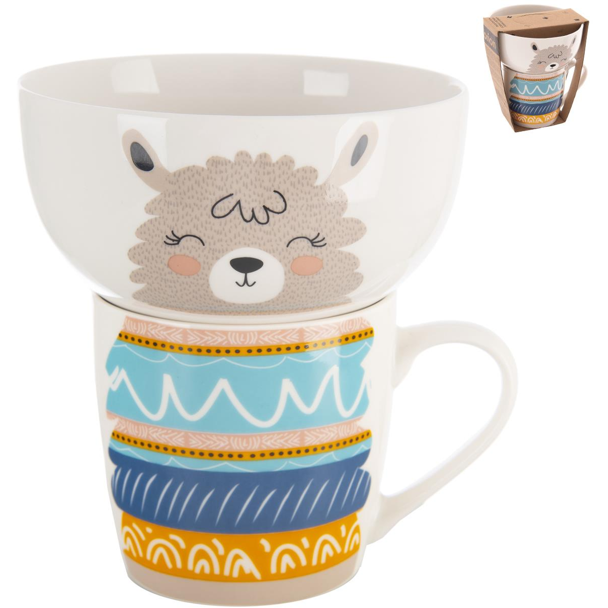 ORION Láma bögre + tál, 0,35 l, készlet (129644)