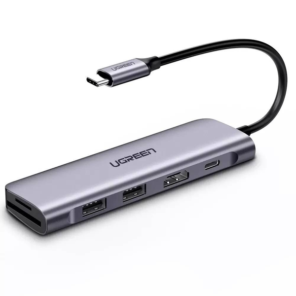 Ugreen 6-in-1 USB C PD USB 3.2 Gen 1 (3.1 Gen 1) Type-C Argento