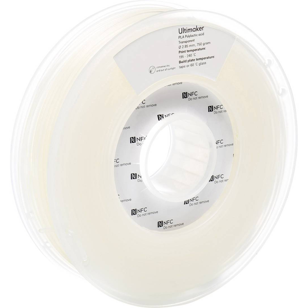 Ultimaker 211399 3D nyomtatószál PLA műanyag 2.85 mm 750 g Átlátszó 1 db (PLA - M0751 Transparent 750 -)