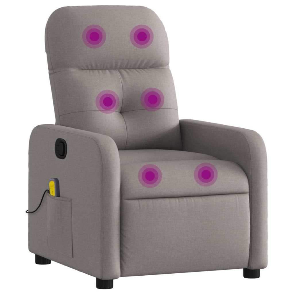 tópszínű szövet dönthető masszázsfotel (374213)