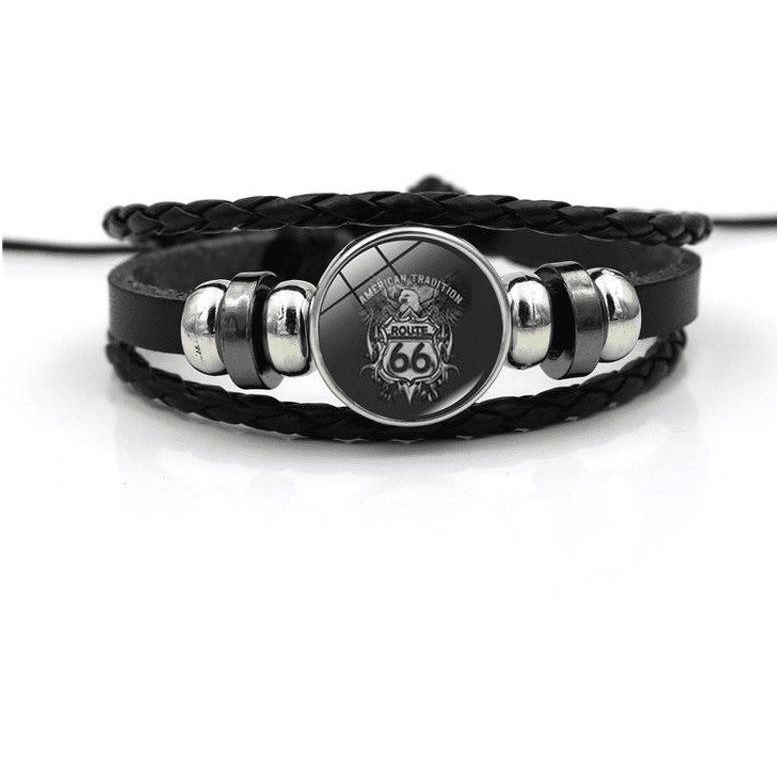 Predator Q1 " Route 66 " bőr karkötő - 14005-7 (3243)