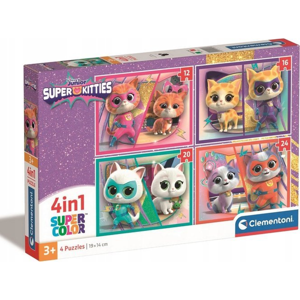 Clementoni Szupercicák Puzzle 4 az 1-ben