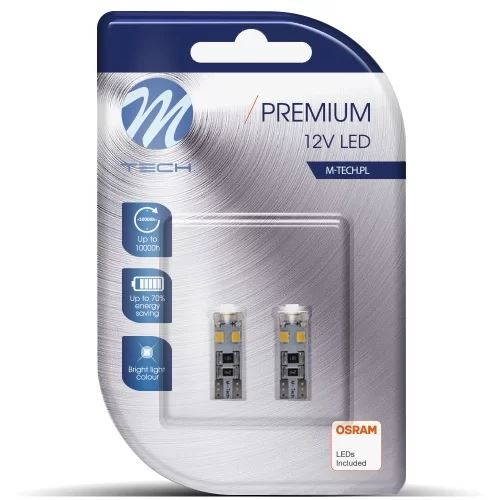 M-Tech T10 LED P 8x3528 SMD Can-Bus fehér színű (72LB312W)