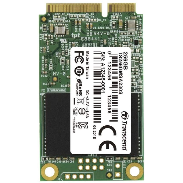 Solid-State Drive (SSD) Transcend, 256GB, mSATA SSD, SATA3, 3D TLC TS256GMSA230S