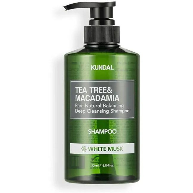 KUNDAL Tea Tree & Macadamia Deep Cleansing Shampoo White Musk, 500 ml (8809693252800)