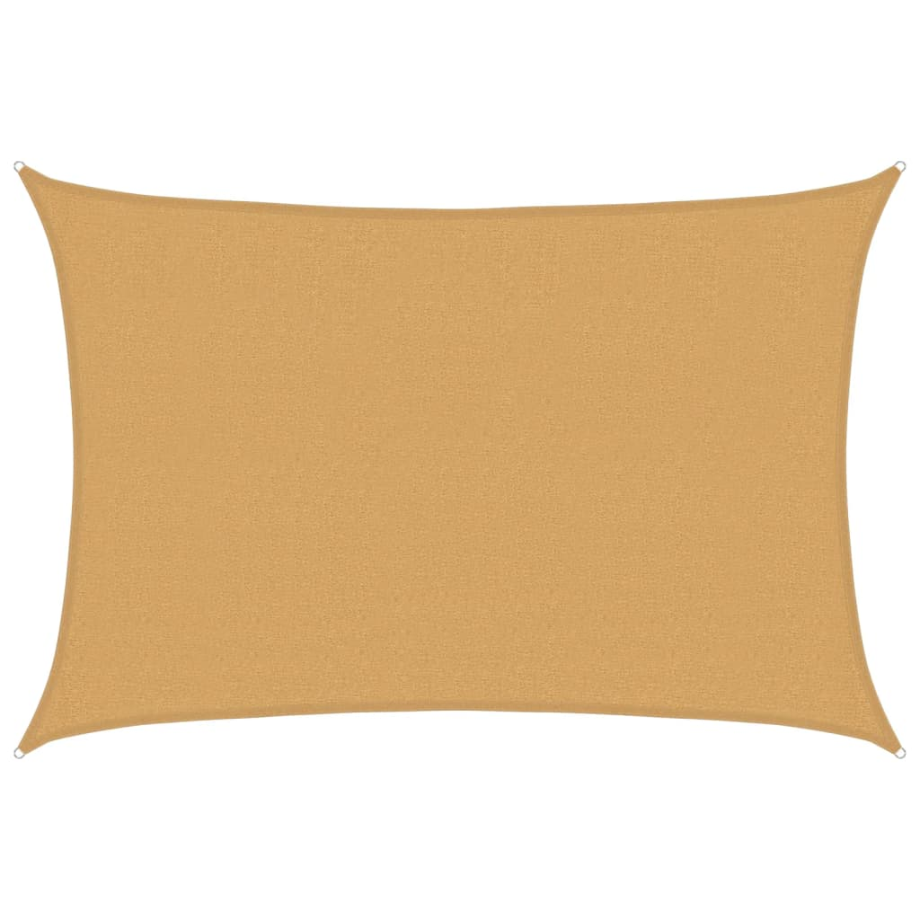 homokszínű négyszögletű HDPE napvitorla 160 g/m² 2,5x4 m (4002036)