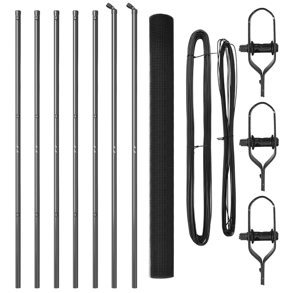 Hegesztett Drót Kerítés 7 Oszloppal Szürke 1.5x10 m Acél