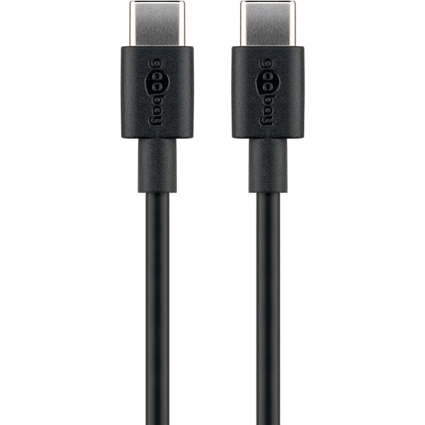 Goobay 66316 USB-C apa - USB-C apa 2.0 Adat és töltőkábel - Fekete (0.5m)