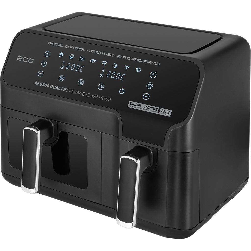 ECG AF 8300 Dual Fry Forrólevegős fritőz fekete (AF-8300)