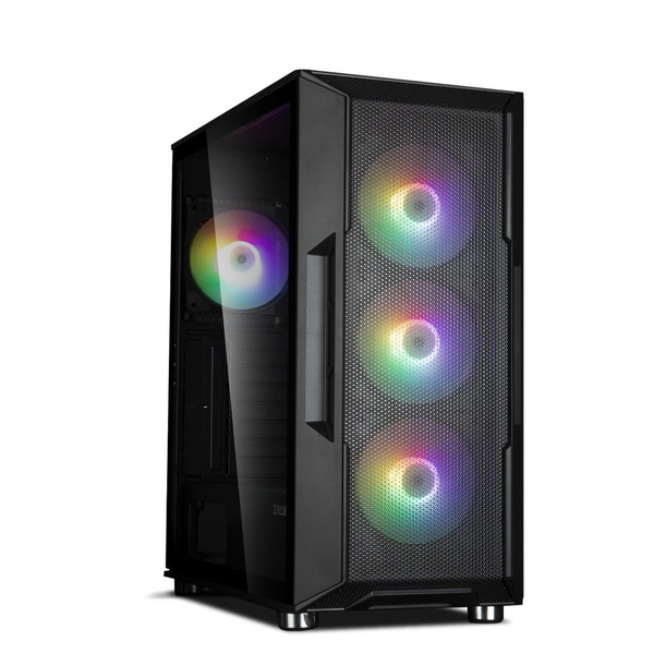 Zalman I3 Neo ATX Mid Tower PC Case Mesh front for efficient cooling Pre-installed fan 3 Midi Tower Черен