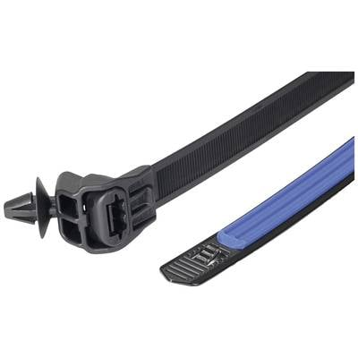 HellermannTyton 156-04097 SGT100SAHD6.5S2.0-PA66HS/TPE/PA66HS-BK/B Kábelkötöző 12.7 mm Fekete/kék Hőstabilizált 1 db (156-04097)