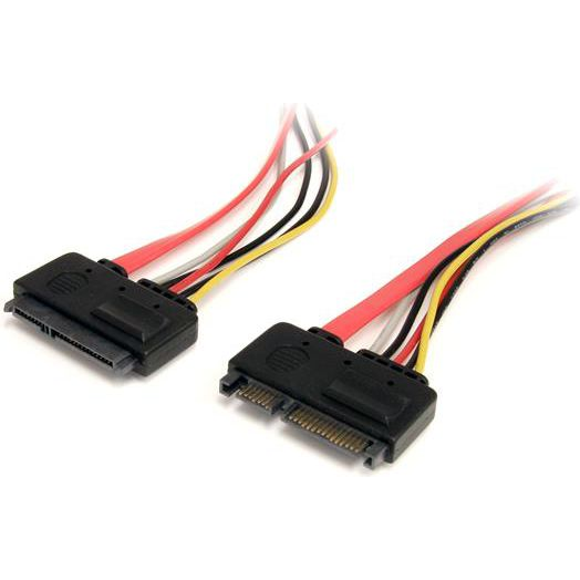 StarTech.com SATA22PEXT SATA-kabel 0,35 m SATA 22-pin SATA 7-pin + 15-pin Rood
