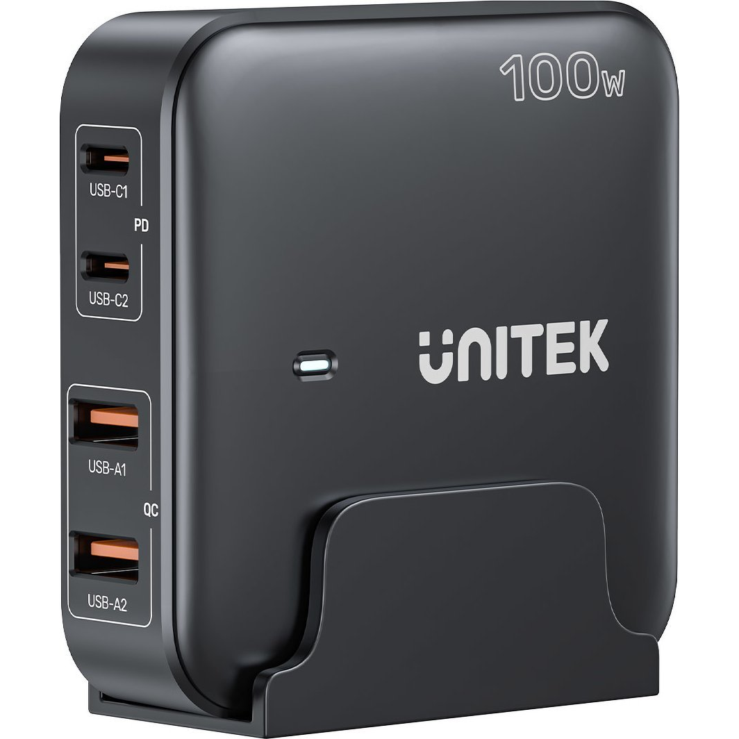 Unitek Ładowarka biurkowa GaN 100W 2xUSB-A 2xUSB-C (P1229ABK01-EU)