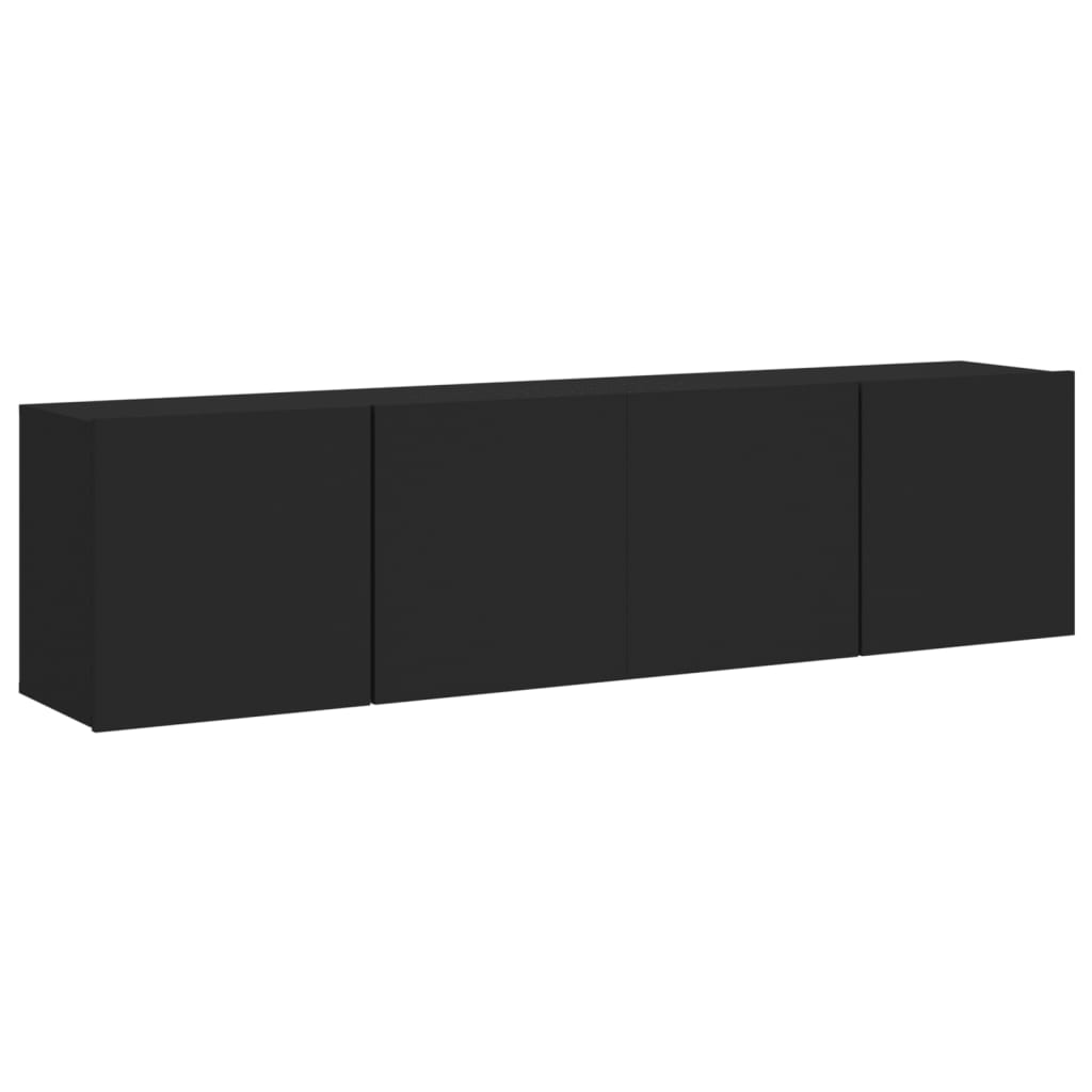 2 db fekete falra szerelhető TV-szekrény 80 x 30 x 41 cm (836955)