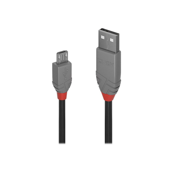 Lindy 36732 cable USB USB 2.0 1 m USB A Micro-USB B Negro, Gris