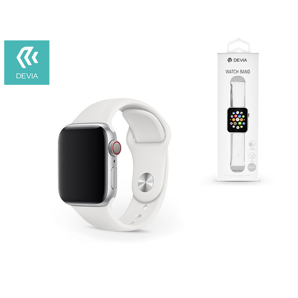 Apple Watch lyukacsos sport szíj - Devia Deluxe Series Sport Band - 38/40 mm - white