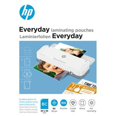 HP Everyday Meleglamináló fólia,60x95 mm, 80 mikron, fényes, 100 db (9157) (hp9157)