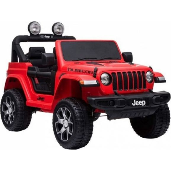 Jeep Wrangler Rubicon 5954 12 V Elektromos Kisautó - 2.4 GHz, Szülői Távirányítóval, Nyitható Ajtóval, EVA Kerekekkel, 4 Motoros 4 x 45 W, Piros (5954-uniw)