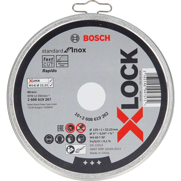 Bosch X-LOCK Trennscheibe Dose 125mmStandard for Inox VPE 10STK Режещ диск