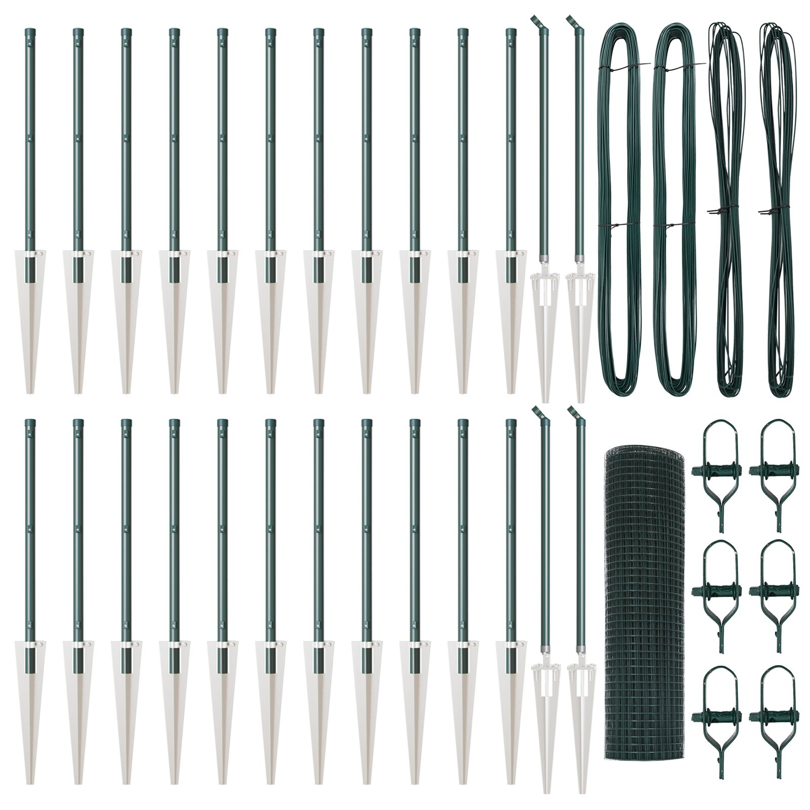 hegesztett drótfence 13 cövek poszttal zöld 0.4x50 m acél (3352102)