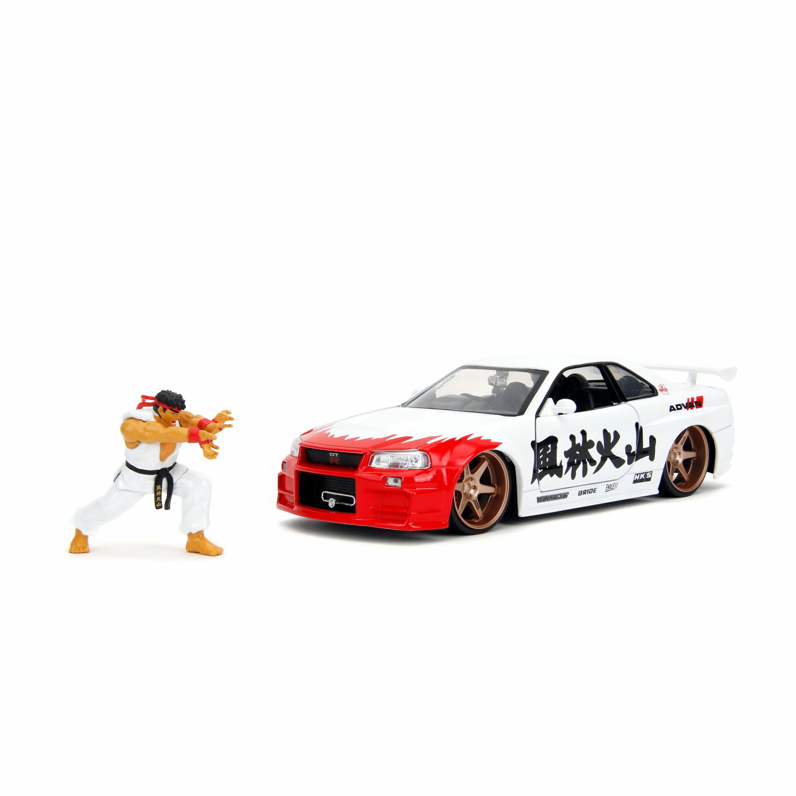 Jada Street Fighter Ryu Nissan Skyline GTR fém autó modell 1:24 (253255071)