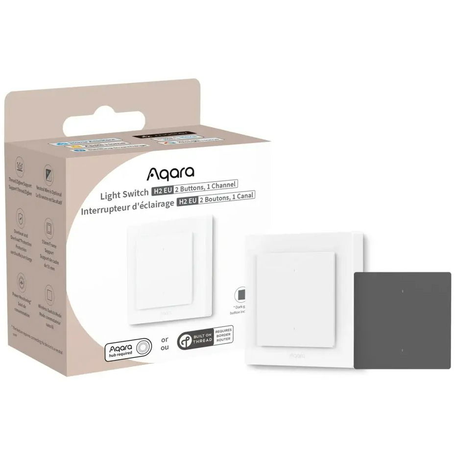AQARA Light Switch H2 EU 2 Buttons, 1 Channel (WS-K07D) (WS-K07D)