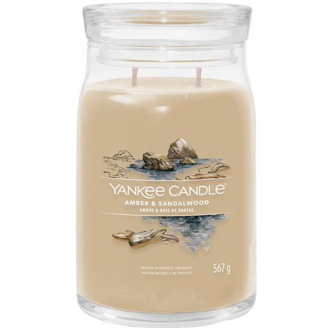 YANKEE CANDLE Signature üveg 2 kanóc Amber & Sandalwood 567 g (5038581129150)