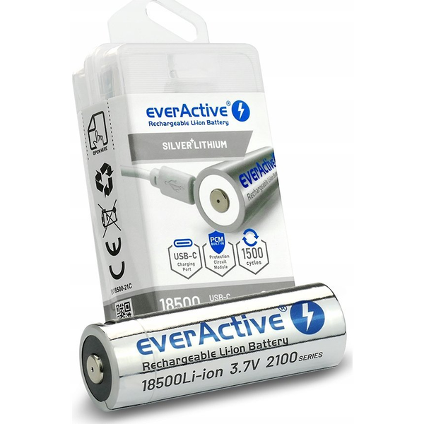  EverActive Akumulator 18500 3,7V Li-ion 2100 mAh USB-C