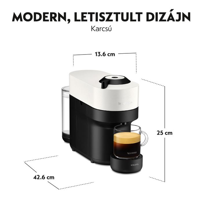 Krups XN920110 Vertuo Pop kávéfőző kókuszfehér-fekete (XN920110)