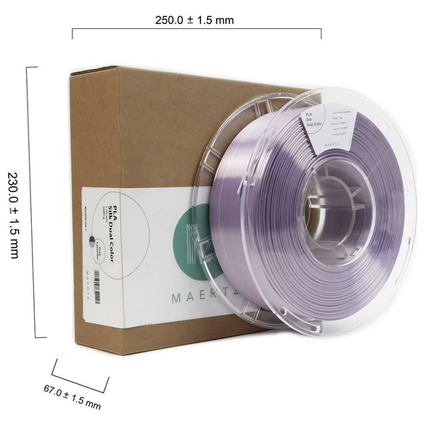 Maertz PLA Silk Dual Color nyomtatószál 1.75mm, 1kg selymesen fényes szürke-levendulaszínű (PMMA-1021-006)