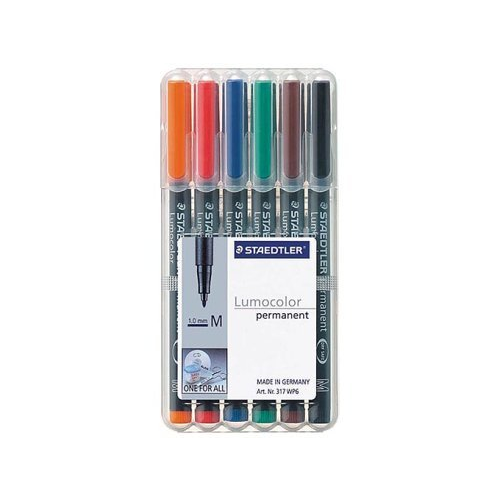 Staedtler Lumocolor 317 M 1mm Alkoholos marker készlet - 6 különböző szín (317 WP6)