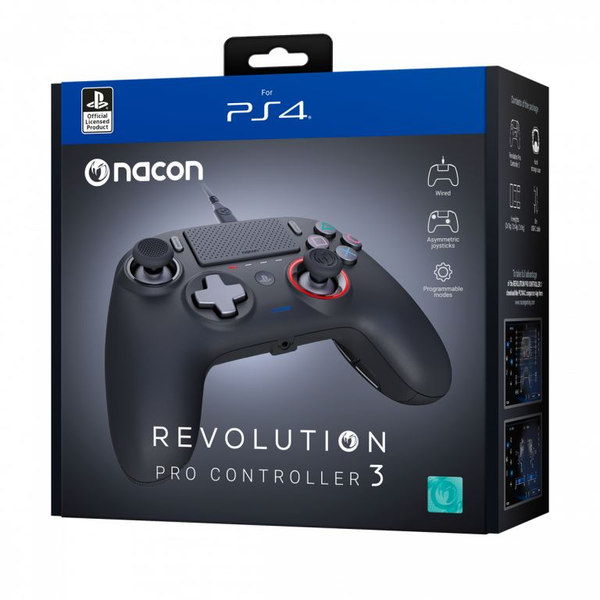 Контролер с кабел Nacon Revolution Pro Controller 3 за Playstation 4, Черен