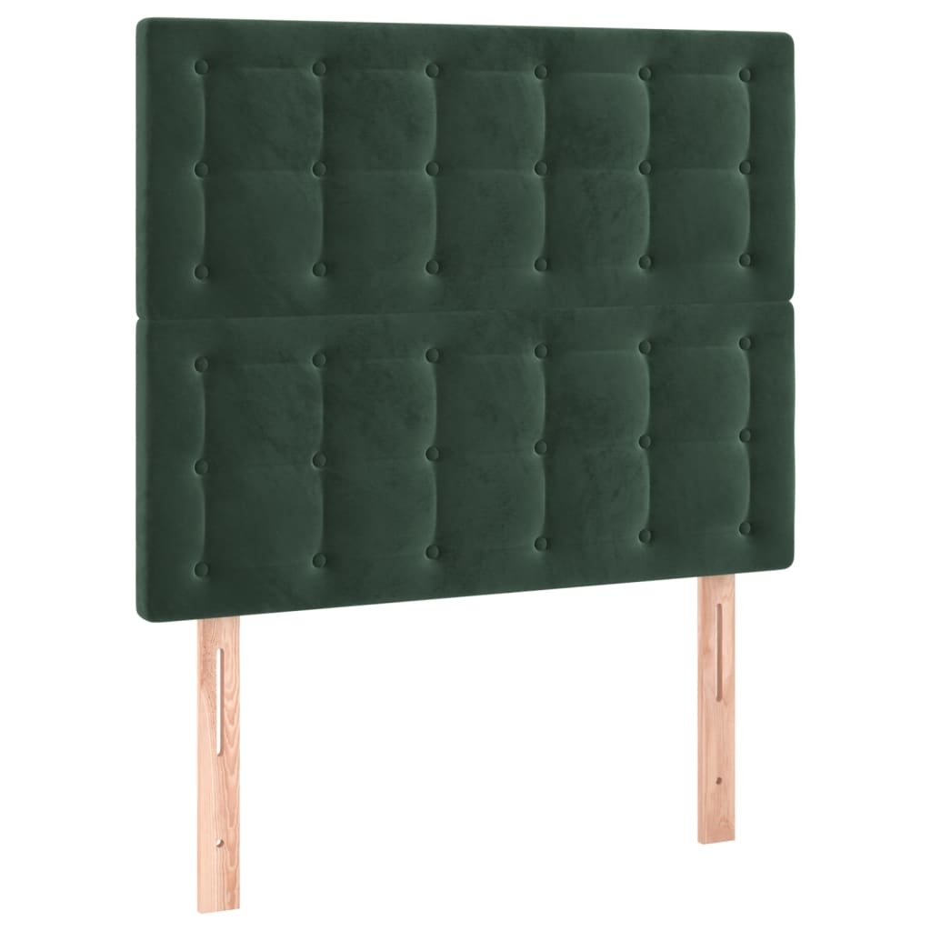 2 db sötétzöld bársony fejtámla 80 x 5 x 78/88 cm (3116799)