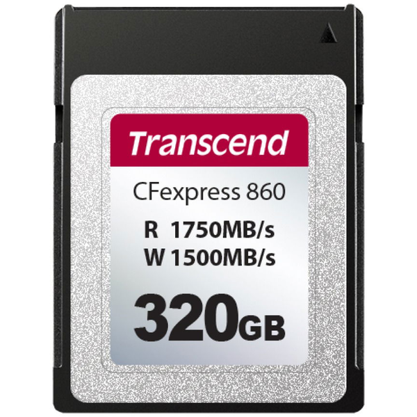 Transcend TS320GCFE860 CFE860 320GB CFExpress Card 2.0,SLC mode, PCIe Gen 3x2, 320/ 160 MB/s, Black