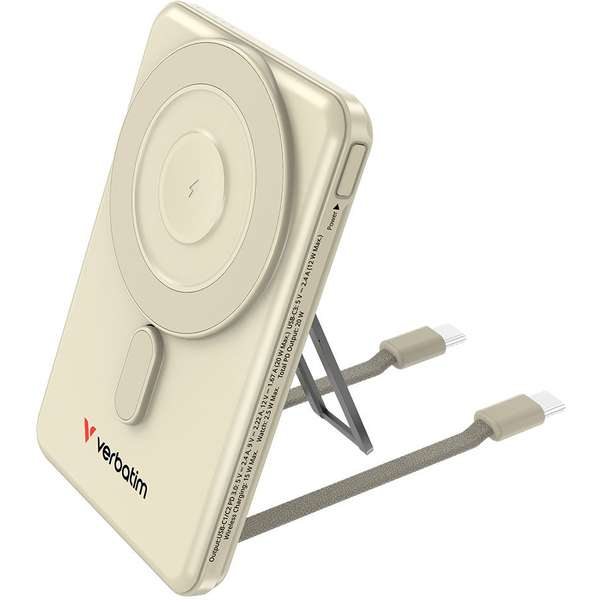 Verbatim 32253 Charge"n"G0 2C power Bank 5000 rnAh Gold, 5000 mAh, Polymer, Adaptive Fast Charging