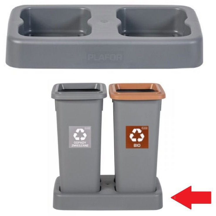 Igotrend, 822002 UH FIT BIN emelvény, 2 × 20 l - szürke (5907749928228)