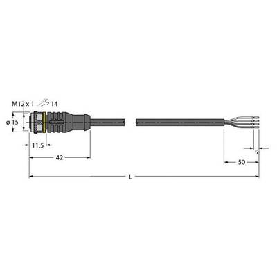 Turck 6625505 Érzékelő-/működtető csatlakozóvezeték 10 m Pólusszám: 4 1 db (6625505)
