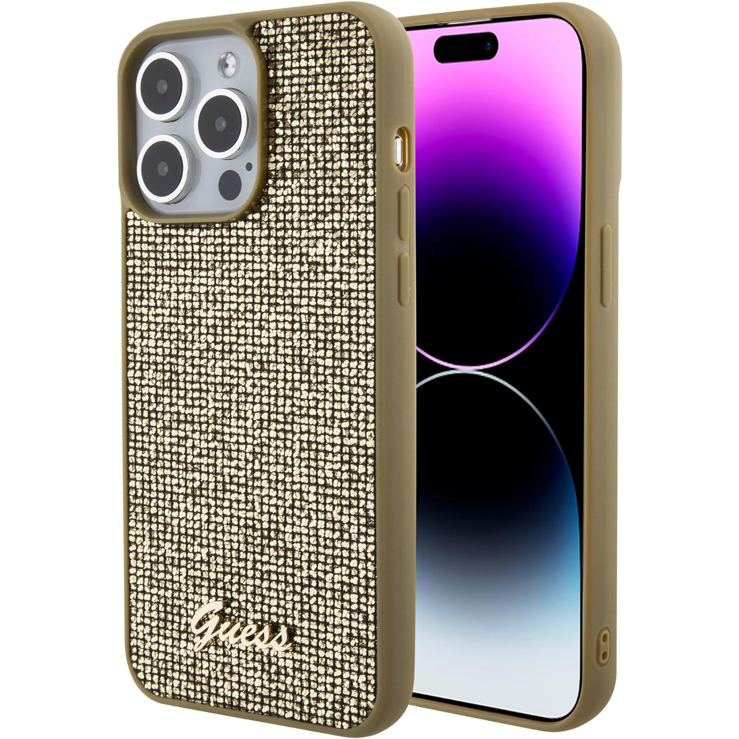 Guess Disco Metal Script Apple iPhone 15 Pro Max Tok - Arany (GUHCP15XPMSDGSD)