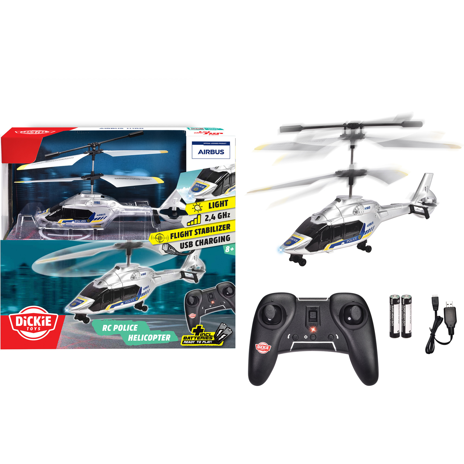Dickie RC távirányítós rendőrségi helikopter 1:60 (201103010)
