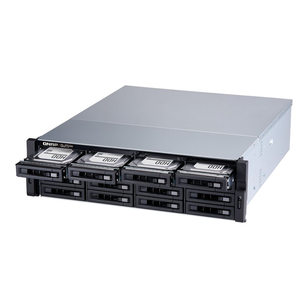 QNAP TS-h1683XU-RP NAS Rack (3U) Intel Xeon E E-2236 128 GB DDR4 0 TB QuTS hero Zwart