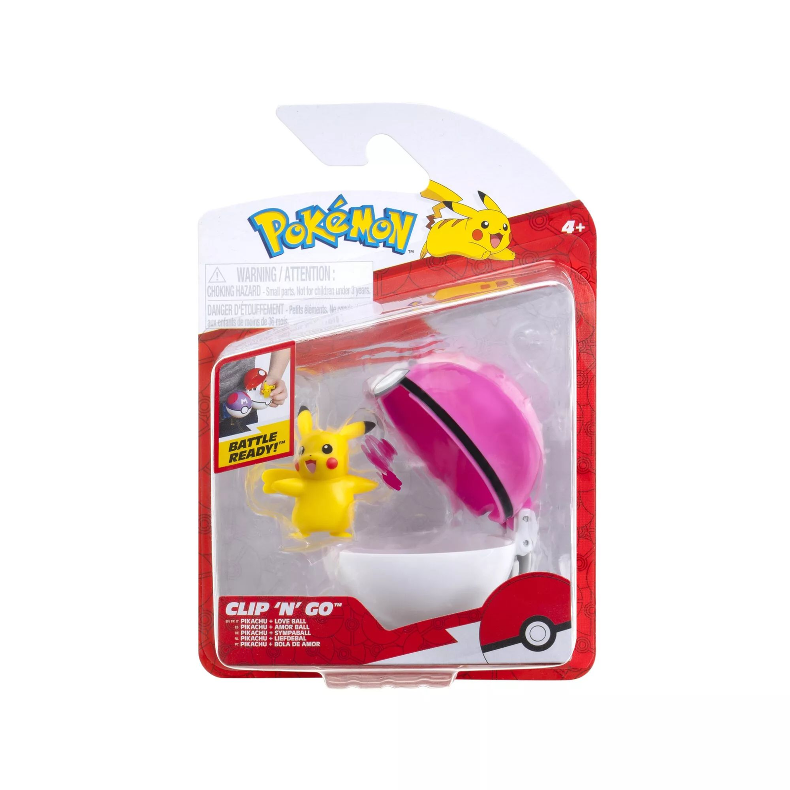Pokémon Clip 'N Go figuracsomag - Pikachu Love Ball (PKW3638)