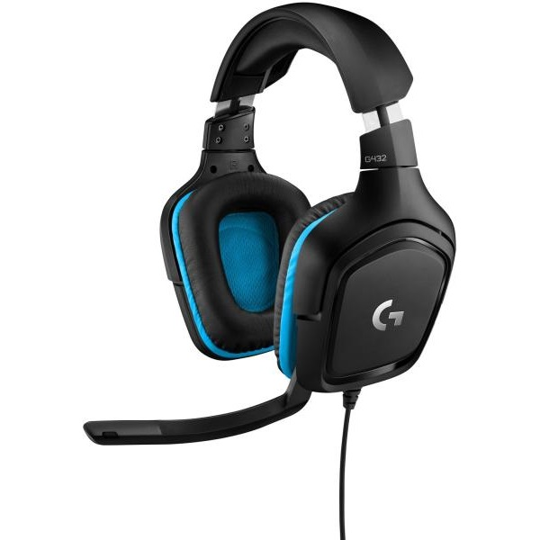 Casti gaming Logitech G432, surround 7.1, multiplatforma, Negru