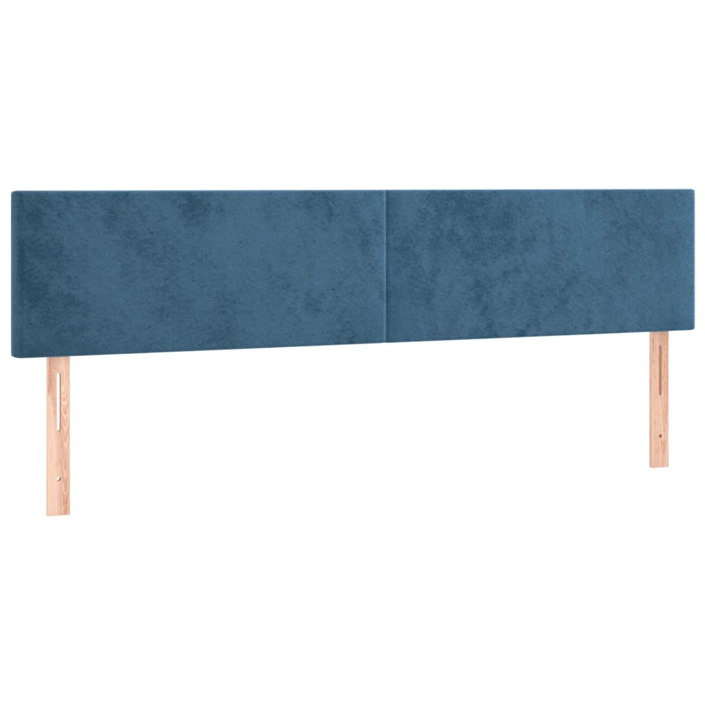2 db sötétkék bársony fejtámla 80 x 5 x 78/88 cm (345822)