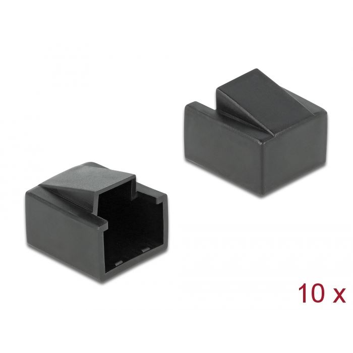 Delock RJ45 csatlakozó porvédő 10db fekete (86470) (DL86470)