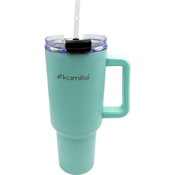 Kamille STEEL THERMAL MUG THERMOS 1200ml WITH HANDLE AND STRAW KM-2175