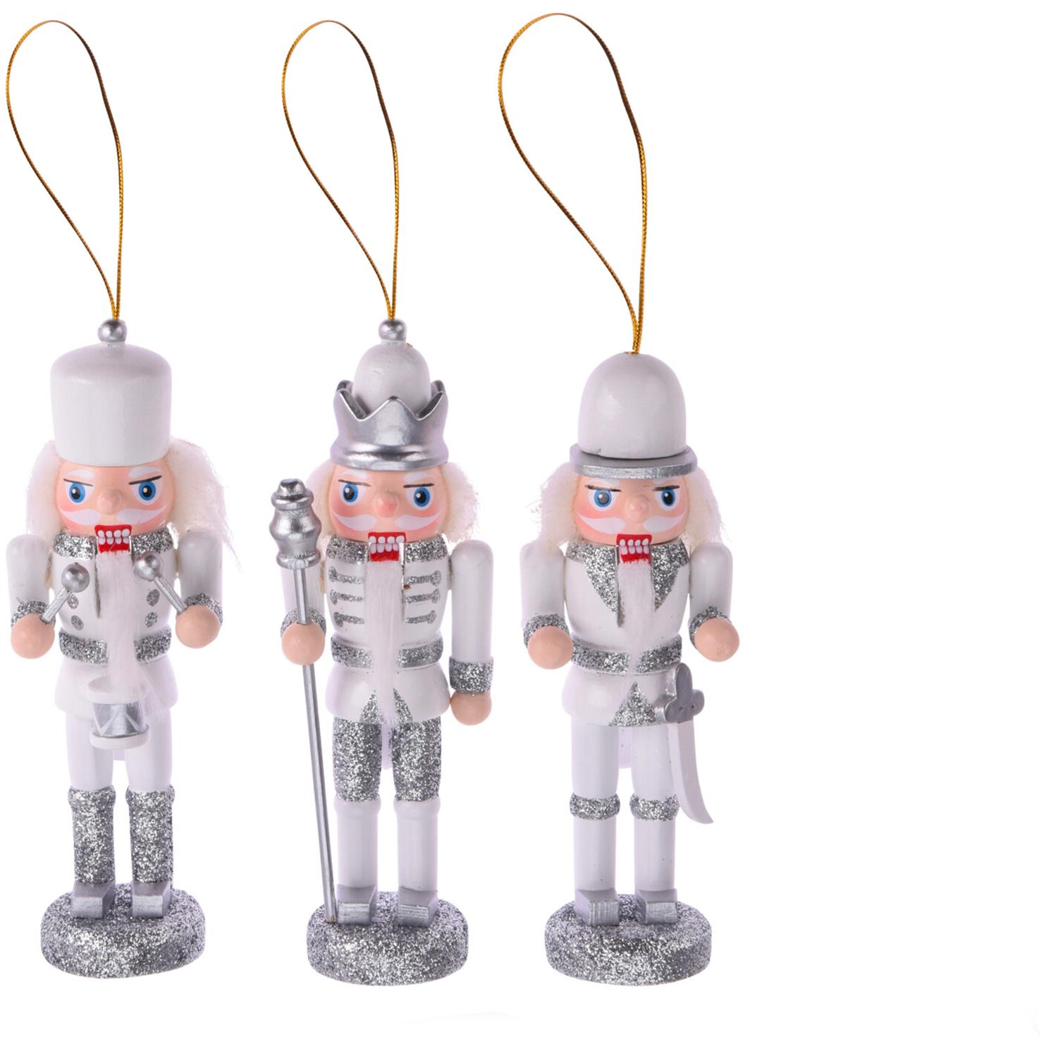 LAALU díszkészlet: ezüst Diótörő 12,5 cm, 3 db (LAU-2063)