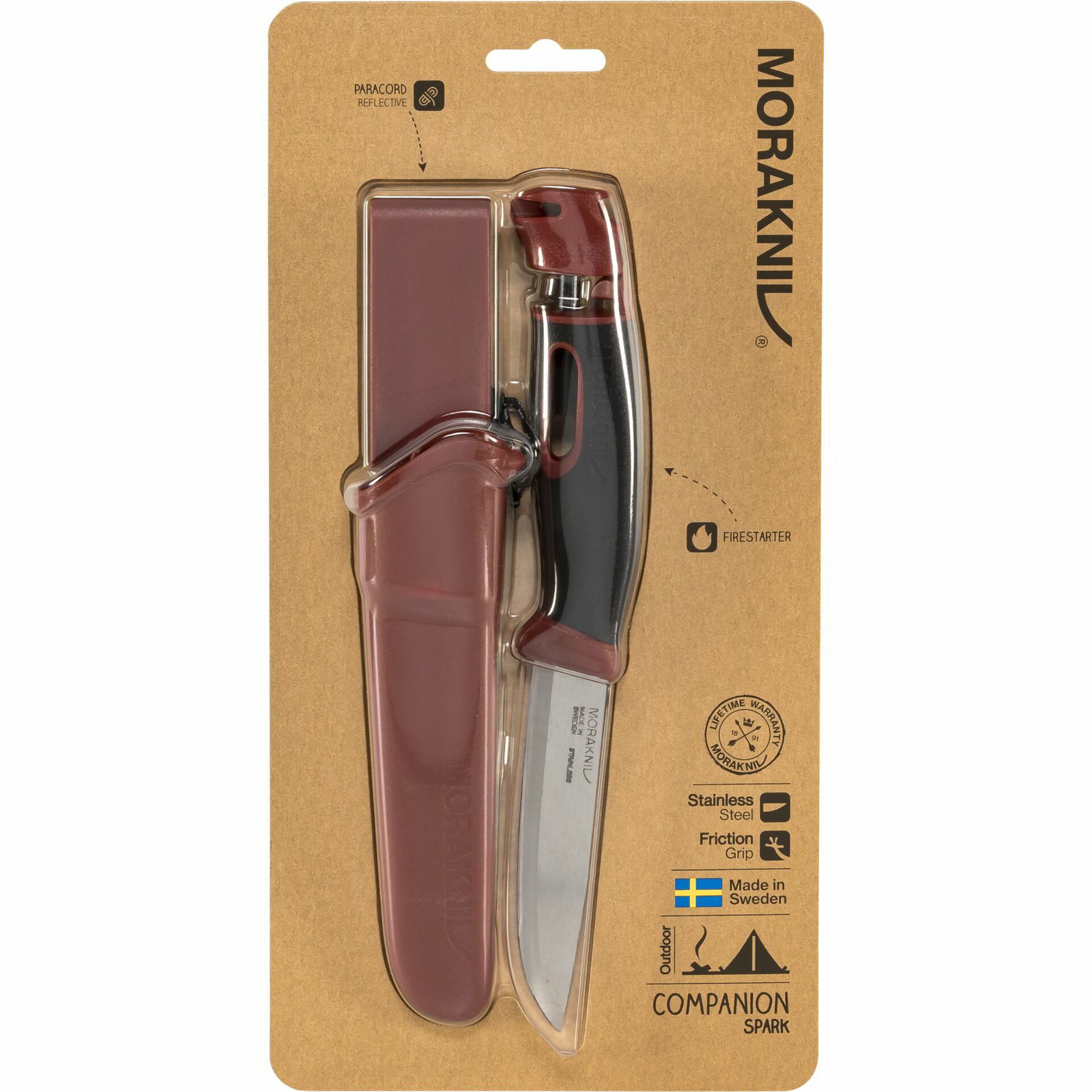Morakniv Companion Spark Túrakés 223mm + Tűzgyújtó - Piros (13571)