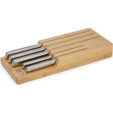 Juego De Cuchillos De Acero Joseph Joseph Elevate Con Bandeja De Bambú, Diseño Funcional Y Elegante En Color Negro Para Organizar El Cajón.