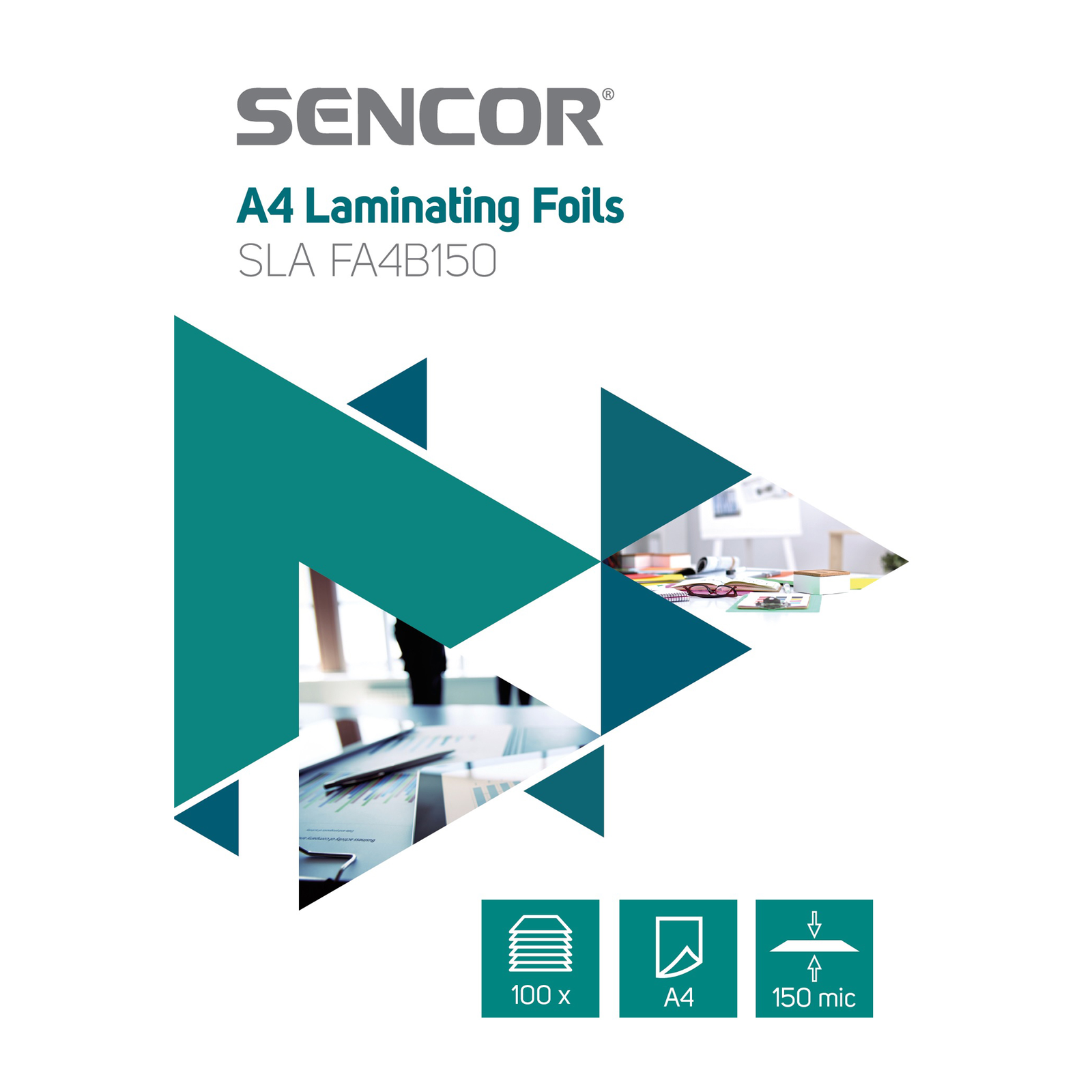 Sencor SLA FA4B150 2x75 micron A4 fényes lamináló fólia (100db / csomag) (SLA FA4B150)