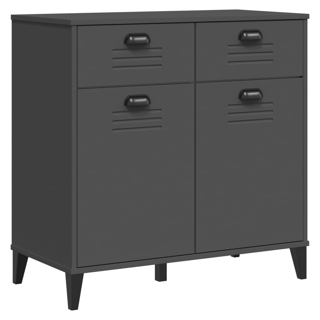 VIKEN antracitszürke tömör fenyőfa tálalószekrény 80x40x80 cm (374937)